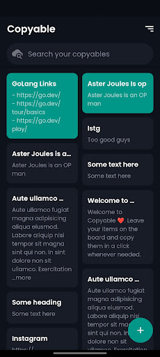 Android application Copyable screenshort