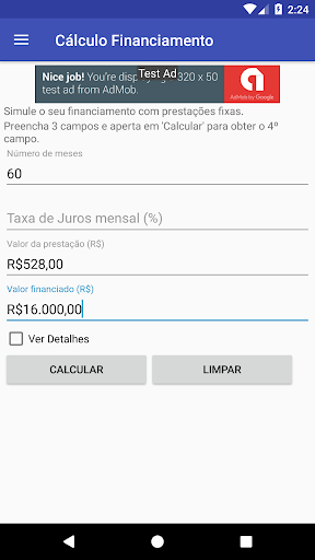 Cálculo Financiamento Screenshot 3 - AppWisp.com