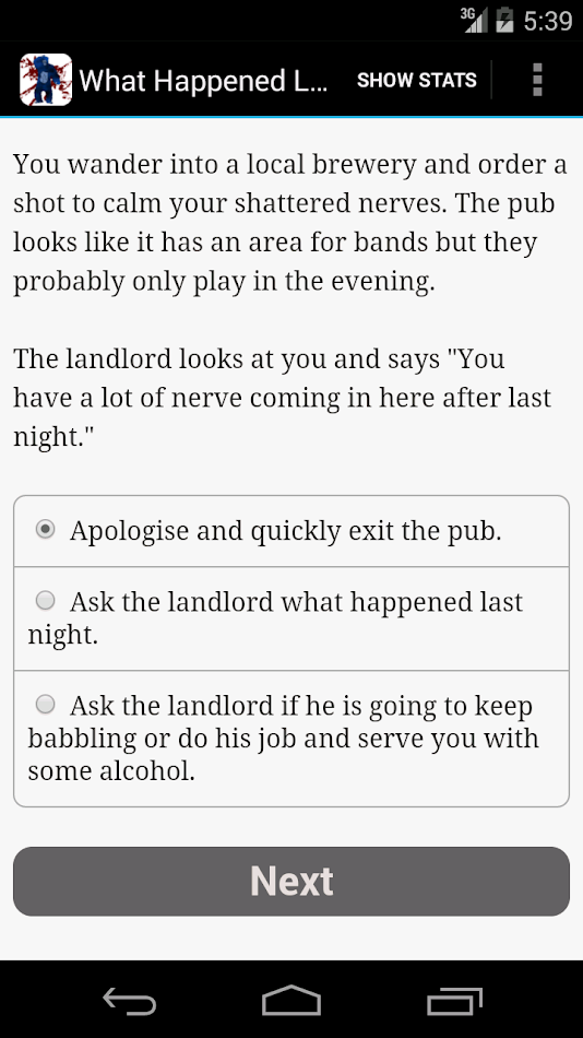 #3. What Happened Last Night? (Android) 来自: Hosted Games