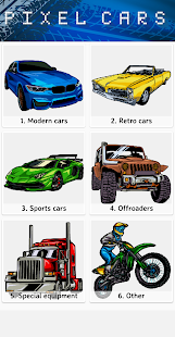 Car Color by Number – Pixel Car Coloring Book