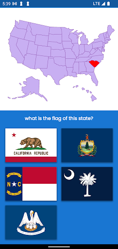 US states Quiz Screen 3