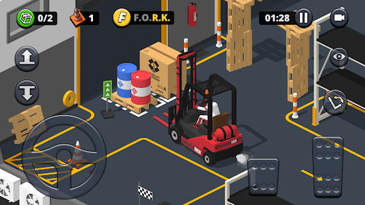 Engineer Forklift Transport Game, Juego De Habilidades Apilables