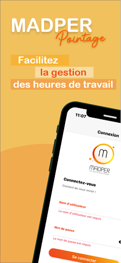 Android application MadPER Pointage screenshort