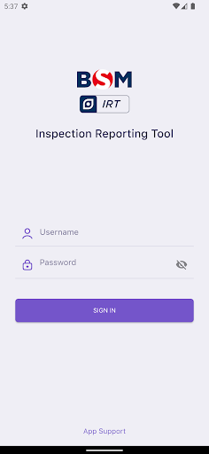 Android application BSM IRT screenshort