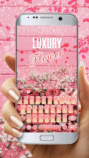 Android application Luxury Rose Keyboard Theme screenshort