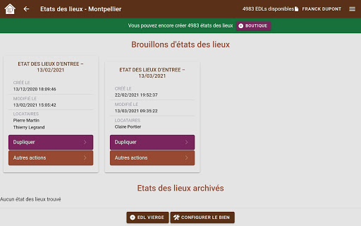 ImmoDemat état des lieux Screen 2