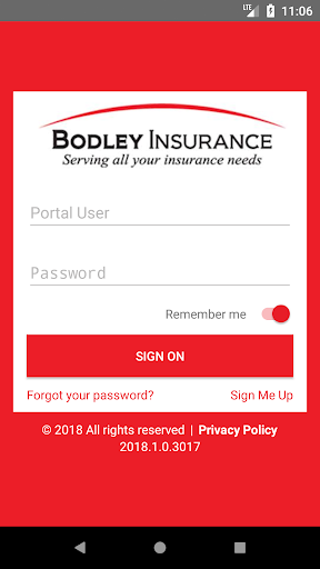 Android application Bodley Insurance Online screenshort
