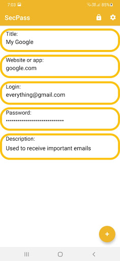 SecPass - password storage