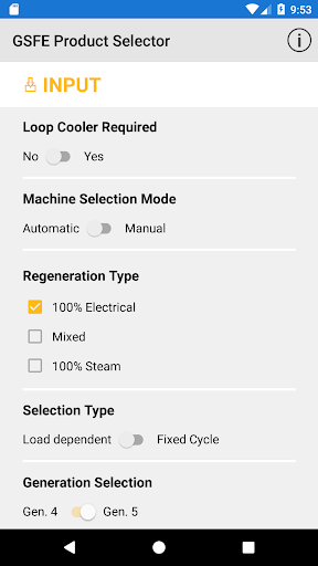 Android application GSFE Product Selector screenshort