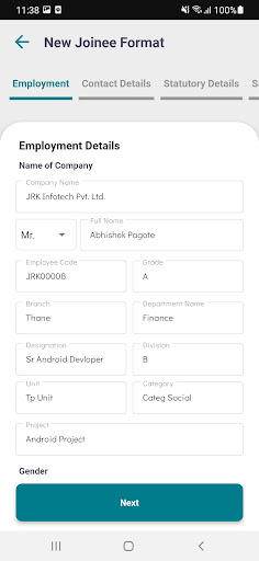 JRK Infotech Onboarding Screen 3