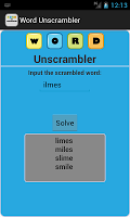 screenshot of Word Unscrambler