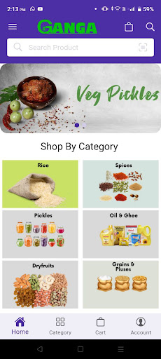 Android application Movey online grocery screenshort