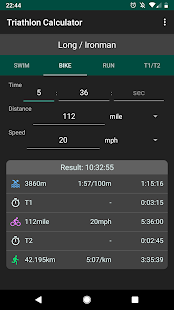 Triathlon Calculator: Pace for Swim/Bike/Run