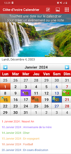 Android application Ivory Coast Calendar screenshort