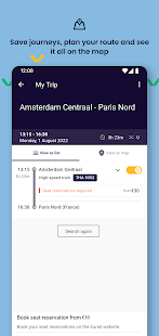 Eurail/Interrail Rail Planner Screenshot
