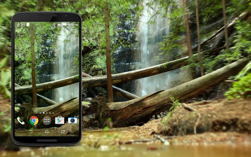 Android application Waterfall in Forest LWP screenshort