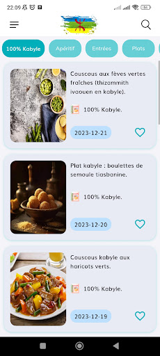 Android application Recettes Kabyles screenshort