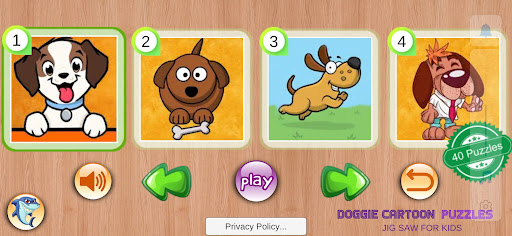 Android application Doggie Cartoon Puzzles screenshort