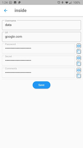 Android application Password Tracker screenshort