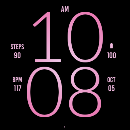 Pink Rose Light Watch Face screenshot 3