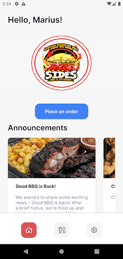Android application SIDES BBQ & Catering screenshort