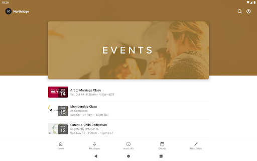 Screenshot of Northridge Church App