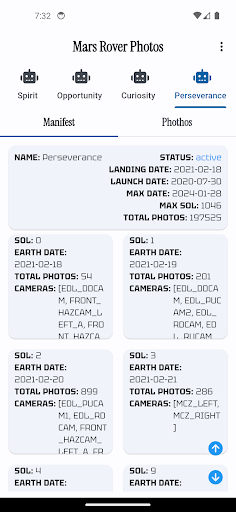 Mars Rover Photos Screen 2