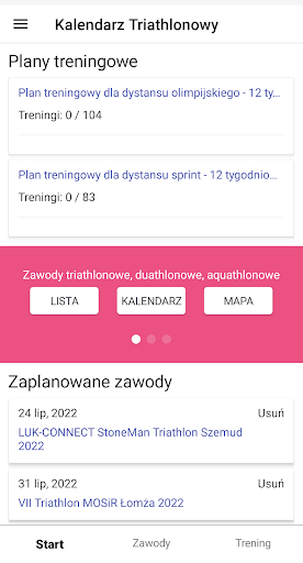 Kalendarz Triathlonowy Screen 3