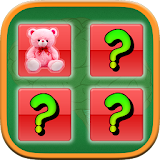 Teddy bear kids memory puzzle icon