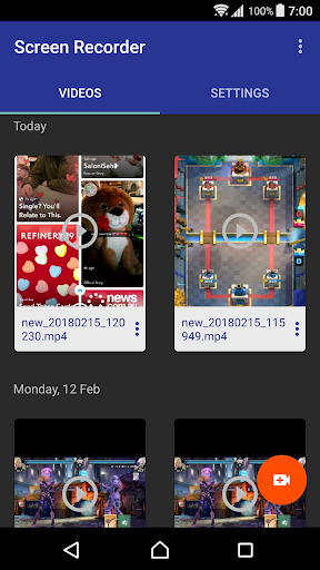 Android application Screen Recorder HD screenshort