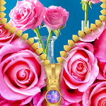 Cover Image of ダウンロード Pink Rose Zipper Lock Screen 1.9 APK