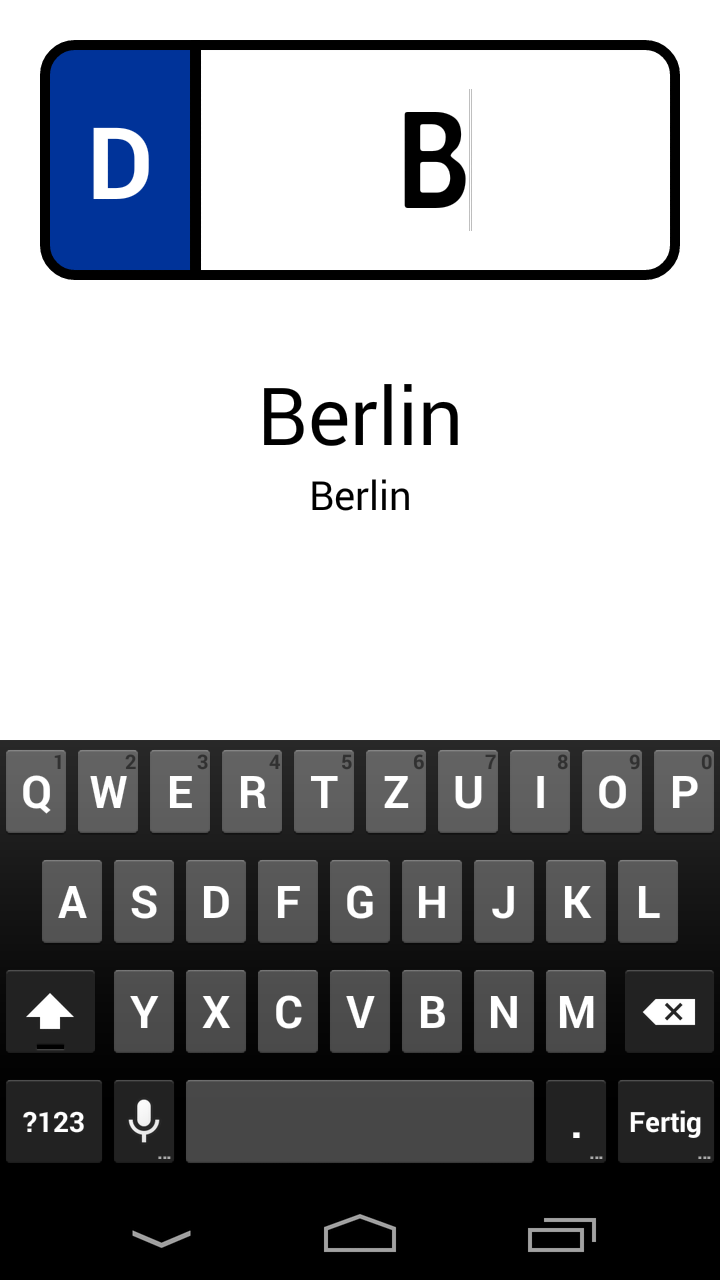 Android application Kennzeichen D screenshort