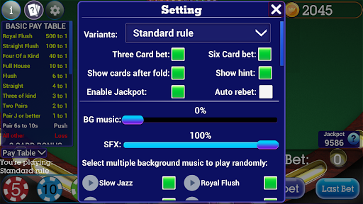 Mississippi Stud Poker Screen 3