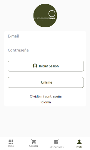 Android application PlataformaValor screenshort
