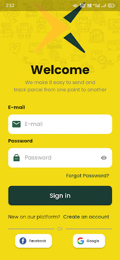 Android application YelloX Customer App screenshort