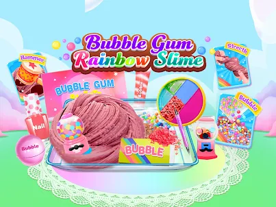 Pop Bubble Gum Rainbow Slime