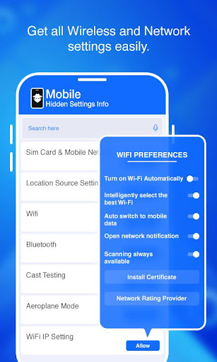Android application Mobile Hidden Settings Info screenshort