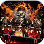 Cover Image of Unduh Tema Keyboard Fire Skull Rider  APK