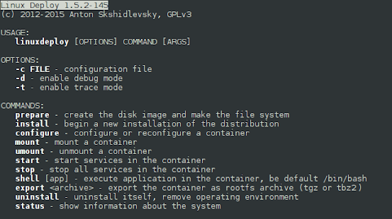 Skjermbilde for Linux Deploy