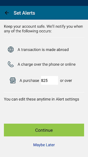 SkyOne Card Access Screen 2