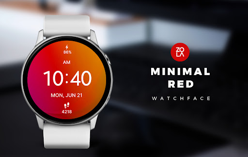 Android application Minimal Red Watch Face screenshort
