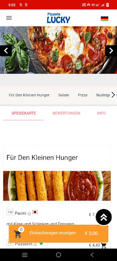 Android application Pizzeria Lucky screenshort