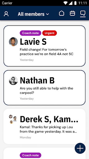 FSA FC Official Club App Screen 2