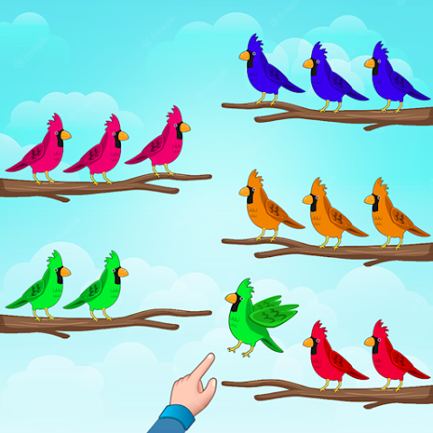 鳥の並べ替えパズル - 鳥のゲームのおすすめ画像1