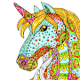 Unicorn Glitter Color by Number - Animals Coloring