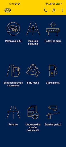 Android application Auto moto savez Crne Gore screenshort