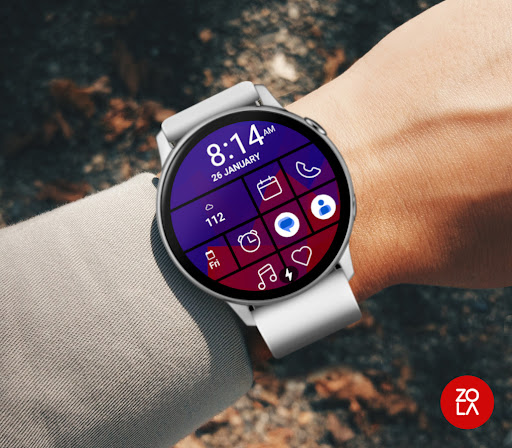 Blue Red Tile Watch Face Screen 3