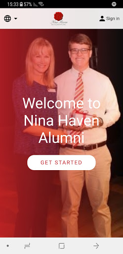 Android application Nina Haven Alumni screenshort
