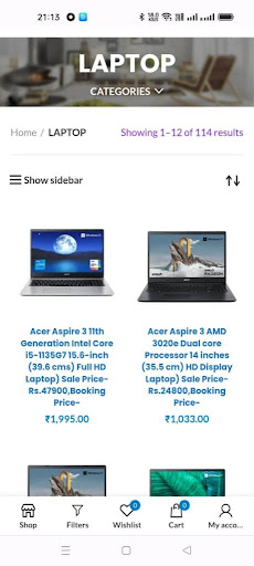 MobiZone- Emi Shopping Screen 3