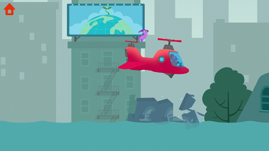 공룡 헬리콥터 - 아동용 공중 구조 게임